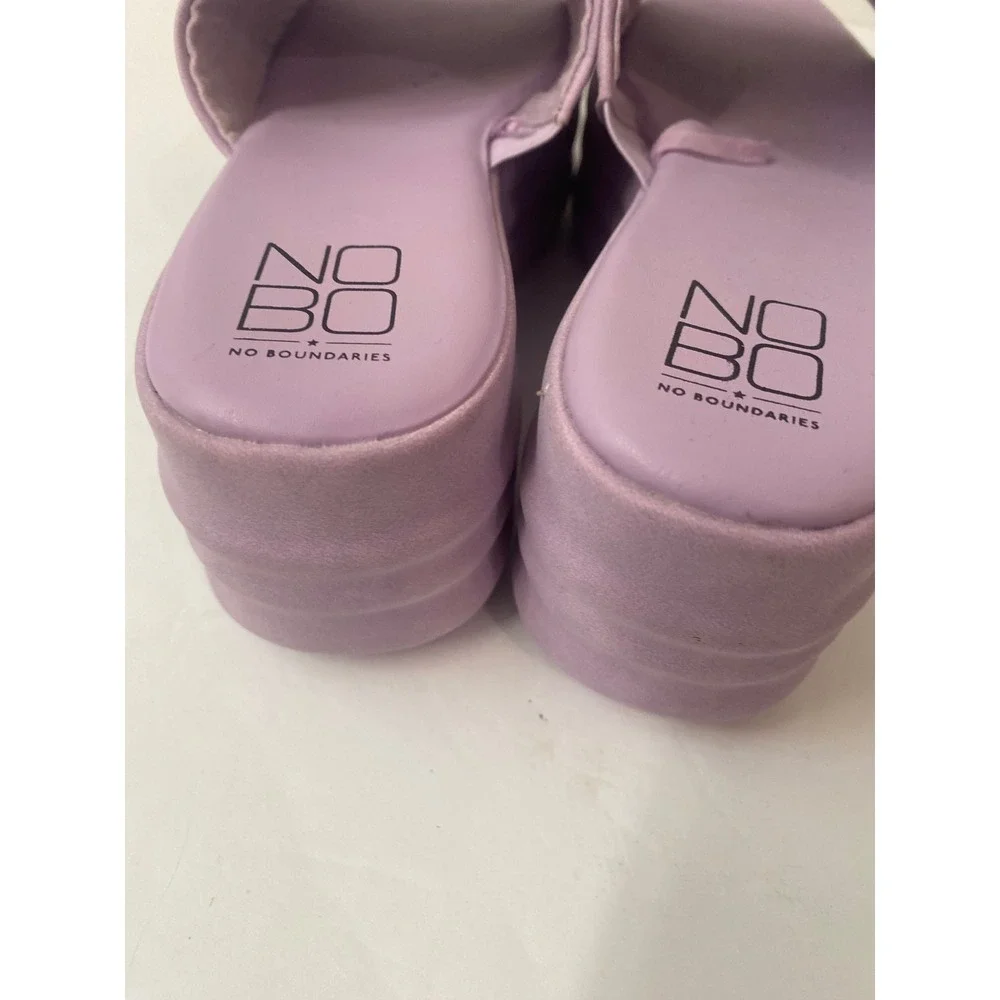 No Boundaries Lavender Purple Platform Slide Sandals Sz 6‎ Faux Suede Y2K